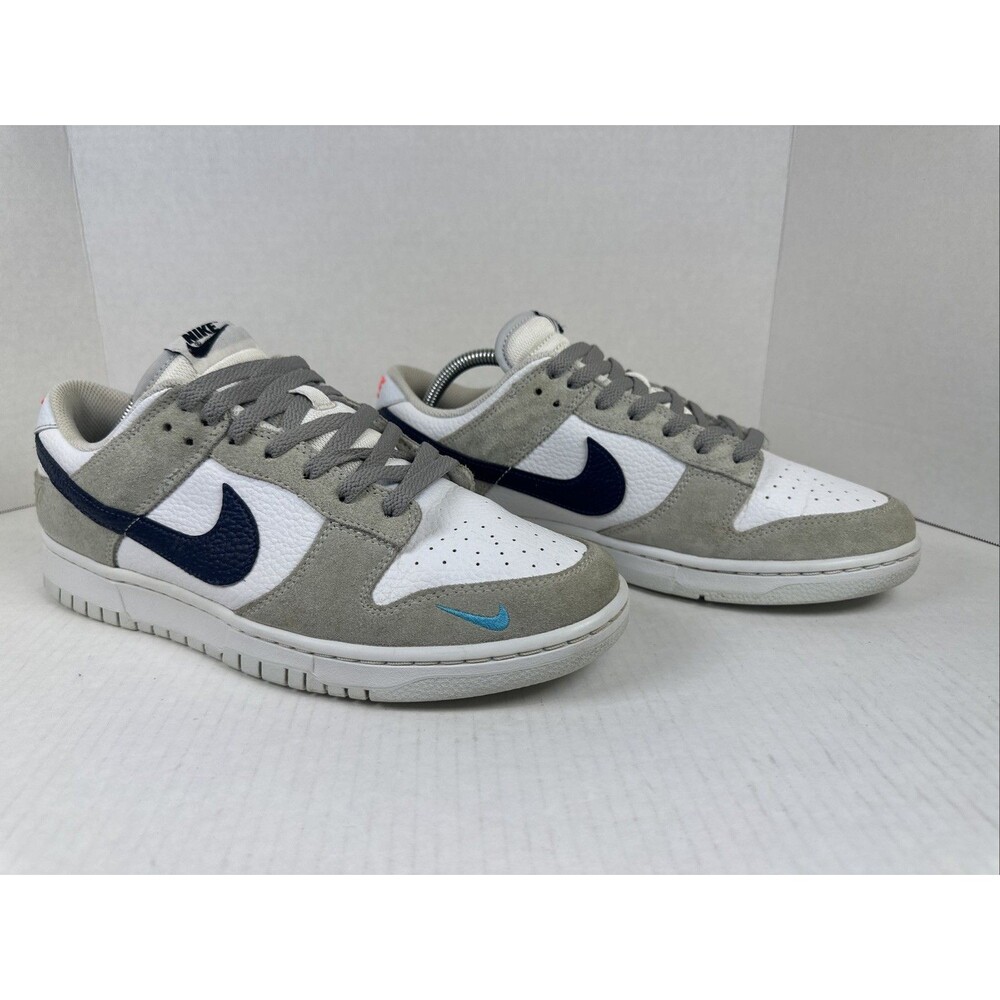 Size 10 - Nike Dunk Low Mini Swoosh - Football Grey Midnight Navy